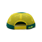 BUOY WEAR's seagreen floating, waterproof trucker hat with snapback, back.
